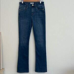 FRAME Le Mini Boot High Rise Dark Wash Denim Bootcut Jeans Size 26